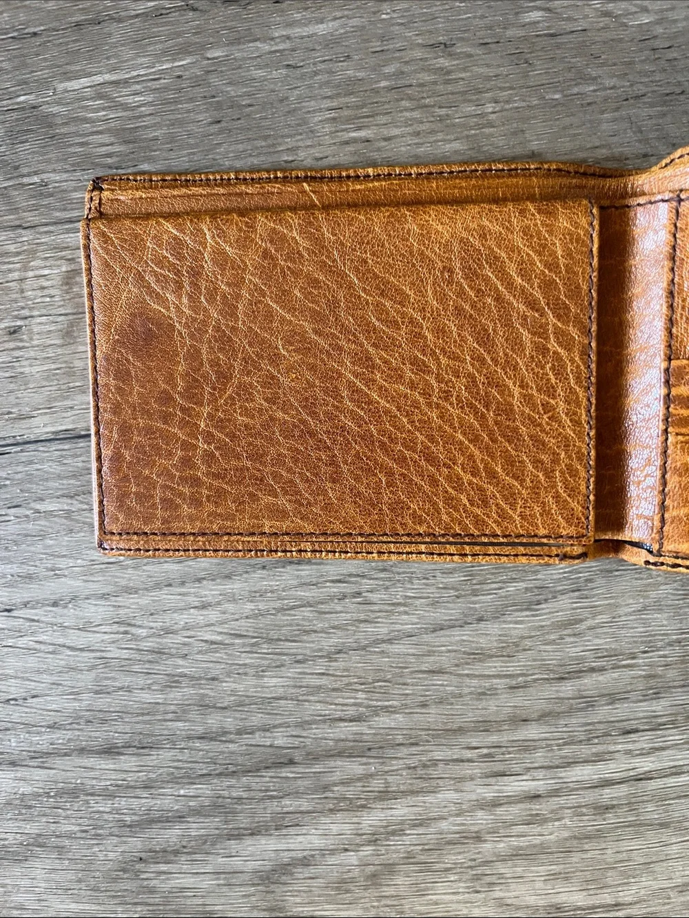 Vintage Wallet Slim Tan Textured Leather Bifold NEW Hunting World Made in Spain